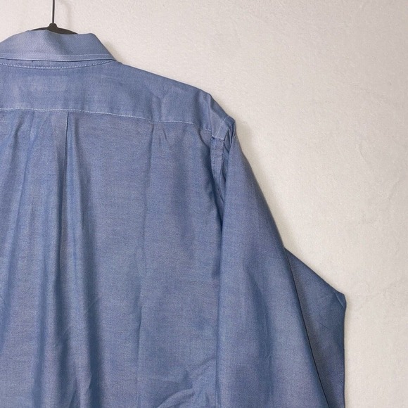 Vintage American LL Bean Men 17-35 Single Needle Tailoring Blue Button Down - Picture 9 of 14